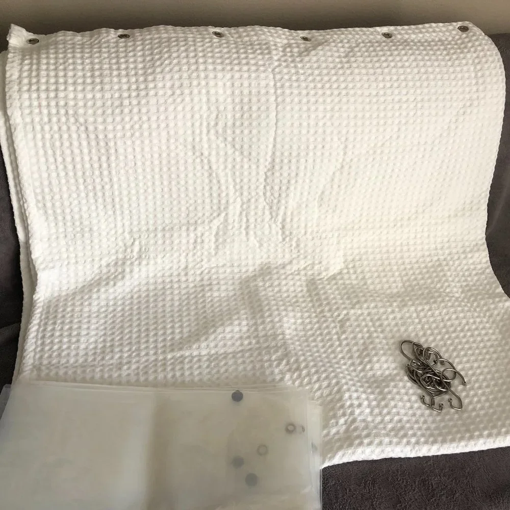 Target White Waffle Shower Curtain
